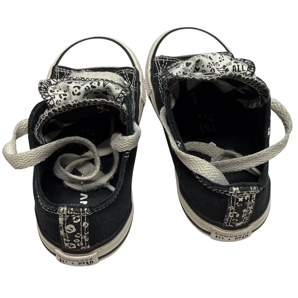 Converse Chuck Taylor All Star Double Tongue Flower Print Black Kids Size 9